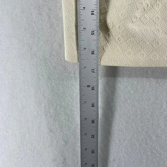 Forever21 Skirt Womens M Ivory Beige Jacquard Diamond Lined Mini Straight Pencil - Picture 4 of 9